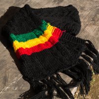 블랙 라스타 머플러 Black Rasta Muffler,인도 히피 스타일 악세사리