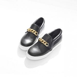 체인장식 소가죽 슬립온