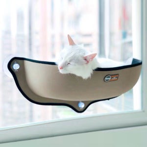 묘한 고양이 해먹 이지마운트 윈도우 베드 창문 해먹 베이지