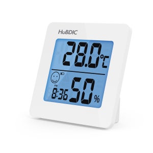 휴비딕 백라이트 디지털 시계 온습도계 HT-1N 화이트 탁상형