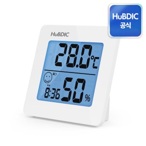 휴비딕 백라이트 디지털 시계 온습도계 HT-1N 화이트 탁상형