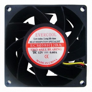 EVERCOOL EC8038H12BA (80MM 38T/2Ball/3P)