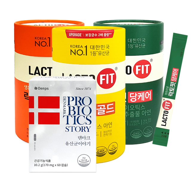 CJ<b>바이오</b>코어 유산균 김치 락토핏 골드 코어맥스 <b>당케어</b> LGG 덴마크유산균이야기 지큐랩