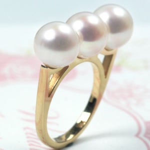 14k,18k 기념일 선물 빈즈 핑크톤 담수 해수 진주 반지