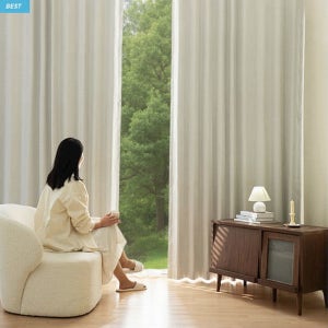 새집 방한 방풍 암막커튼 거실 안방 맞춤 커텐 아이보리 100%암막 형상기억 핀형 140x230cm