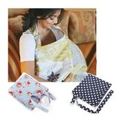 Breastfeeding Nursing Apron Cover Up Poncho Udder Blanket Navy with Dots