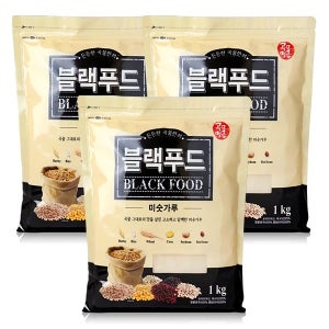 곡물명가 블랙푸드 미숫가루 1kg x 3봉,선식 아침식사