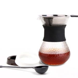 커빙 엔틱 글라스 드립세트 400ml 필터리스 스텐 커피드리퍼 카페 바리스타 핸드드립세트