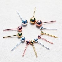 은 925 베이직 실버 볼 귀걸이 3, 4, 5mm