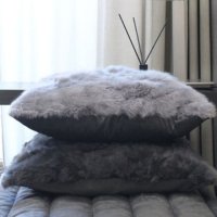 Gray Fur Cushion