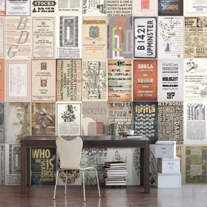 뮤럴벽지 디자인벽지 GW9800 타이포포스터 1폭100cmx240cm A