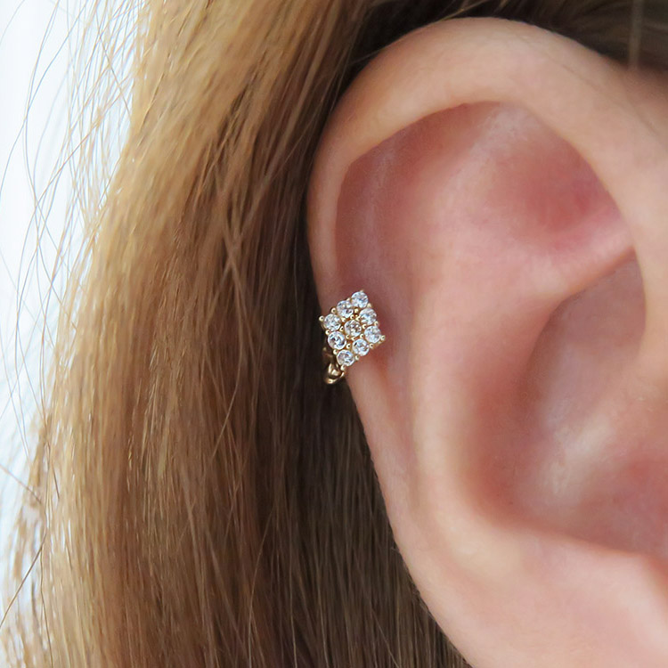 <b><p>10K 14K Cubic Ring pierc, One touch earrs</p></b><b><p>10K 14K キュービック リングピアス、 ワンタッチ 耳介</p></b><br /><br /><p align='center'>