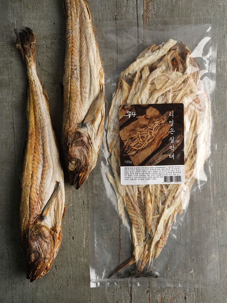 Jjudang Real Prepared Dried Pollack (Muktae) 130g with Sauce (Includes Ice Box)