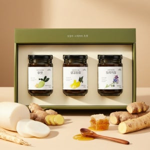 조청 3종 선물세트 도라지청 생강청 무엿 환절기 명절 선물 지리산농부들