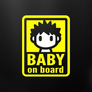 [미니심플] 아기가타고있어요 BABY ON BOARD NO 001-엘로우 아빠곰스티커