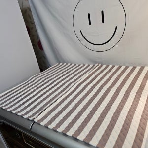 국산 핸드메이드 김치냉장고커버 덮개 양문형 뚜껑형 그레이스트라이프 46×70