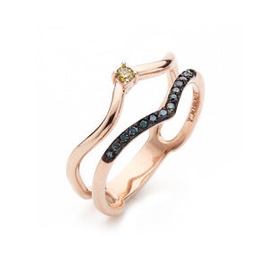 14k,18k 브이 듀얼라인 다이아몬드 반지