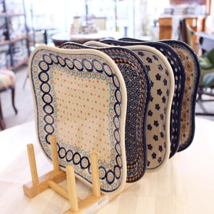 폴란드그릇 아티스티나 도자기 24cm 정사각 곡선접시