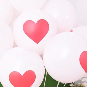 헬륨풍선(100개)-하트 [화이트]