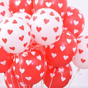 헬륨풍선(100개)-빅하트[레드&화이트]