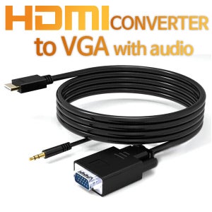 HDMI to VGA 컨버터 케이블 2M 음성지원 오디오 일체형
