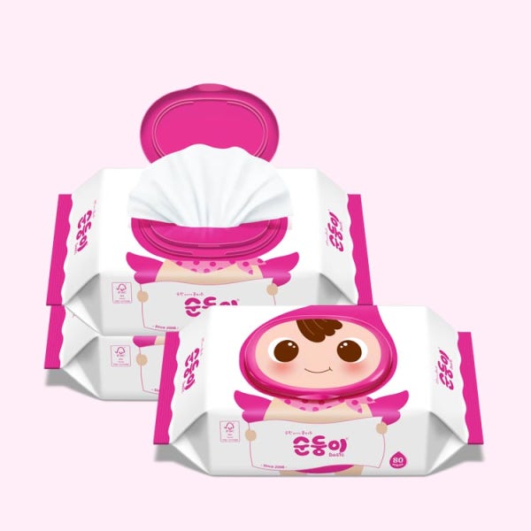[순둥이] 베이직 아기물티슈 80매 / 저자극 토톰한