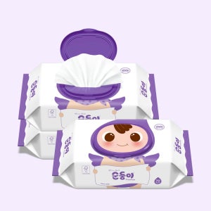 [순둥이] 프리미엄 엠보싱 아기물티슈 70매 10팩 / 저자극 도톰한
