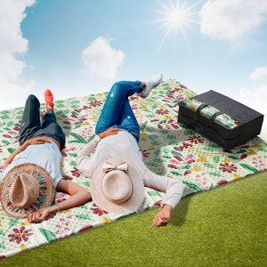 자이디 플라워엠보 캠핑매트 3단 접이식 나들이 피크닉 야외용 방수 발포매트