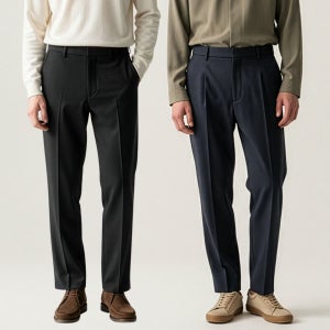 남자 슬랙스 남성 정장바지 스판 밴딩 일자 와이드 9부 10부 빅사이즈 바지