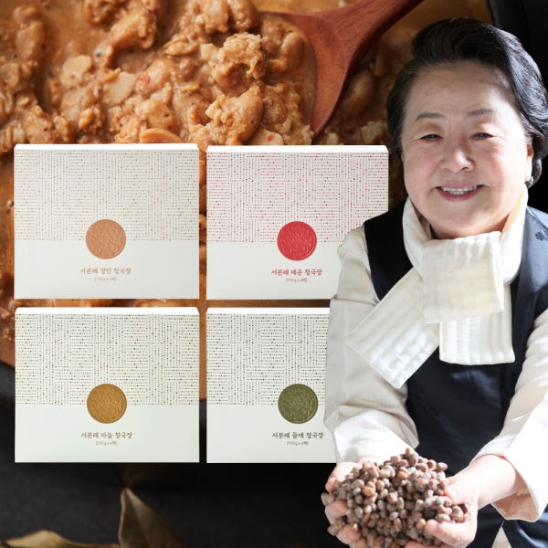 [서일농원 ]서분례 명인 청국장 110g, 4팩 일반 매운 마늘 들깨 맛선택, 100%국산