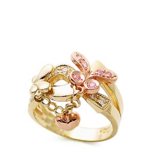 14K/18K 버터프라임(RP) 하트딸랑이애끼반지/우정반지