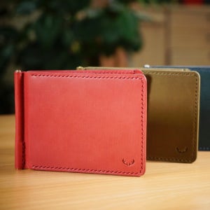 핸드메이드 심플슬림 가죽 오픈 머니클립