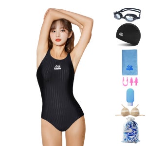 여성수영복 9종세트 여자 실내 원피스 아쿠아로빅 수영장 강습용 BX100