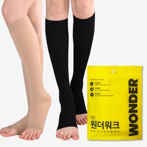 원더워크 의료용 압박스타킹 종아리 무릎형 압박밴드 베이지 발트임 S