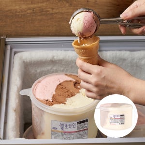 집, 식당의 최고의 디저트 간식 대용량 아이스크림 초코+바닐라+딸기, 5L, 1개
