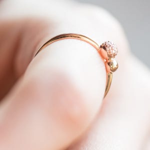 14K 18K 볼 링 큐빅 반지 도트 미스 우정링 가드 애끼반지