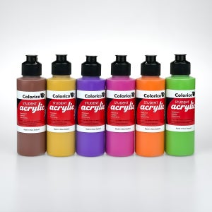 Colorico 아크릴 물감 120ml 중간색 B세트 / 보라 자주 오렌지 연두 황토 갈색 / 학생용 준전문가용 뉴질랜드 파스 FAS