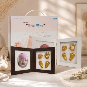 경첩형 손도장 발도장 + 아기사진 DIY/아기기념품/손찍고 발찍고/손발조형액자