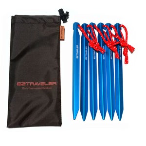 이지트래블러 [알루미늄 17.5cm V형 텐트펙 6개세트+전용가방] 알파인텐트용 텐트팩 단조팩 비박 솔캠 미니멀캠핑