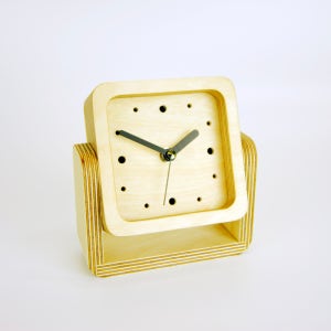 자작나무 인테리어 무소음 회전 탁상시계 wbc1214