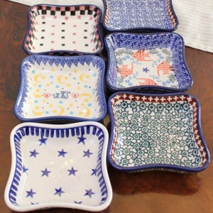 폴란드그릇 아티스티나 작은 반찬접시 낮은사각 찬기