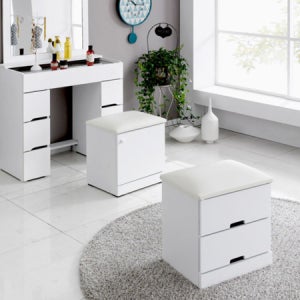 화장대 스툴 큐 서랍형의자 화장대의자