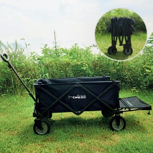 캠프365 파파웨건 테이크아웃 블랙 트레일러 왜건 캠핑웨건 접이식 손수레 브레이크 뒷문개방