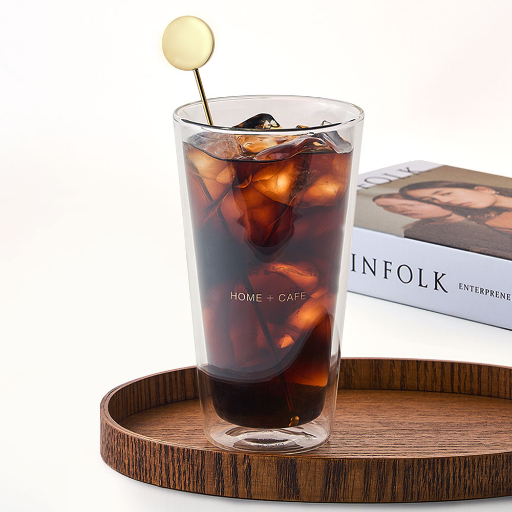 더블월 글라스 이중 내열 유리컵 홈카페 아이스 커피잔 아메리카노 라떼잔 투명 유리컵 500