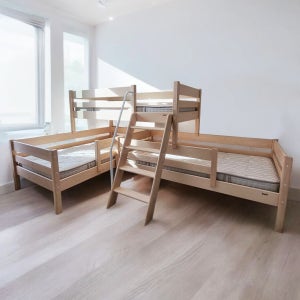 다둥이 다자녀 분리형 침대 프레임 아임키트/ 앤비 3인용 크로스 사다리 침대 / 3인용2층침대