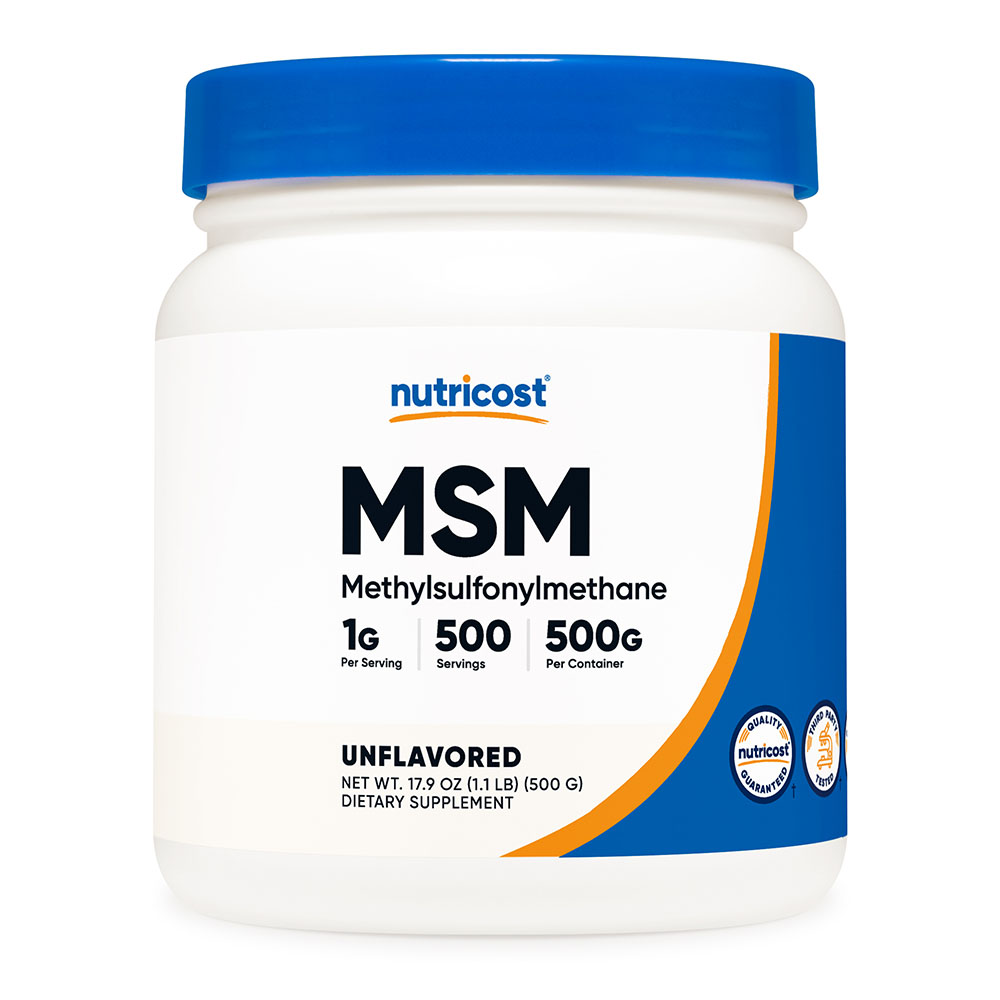 뉴트리코스트 MSM <b>식이유황</b> 1,000mg 분말 파우더 가루 500g 500일분