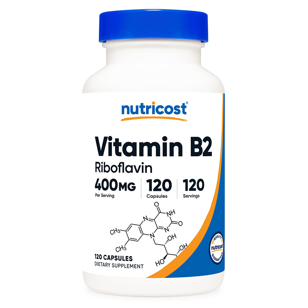 뉴트리코스트 <b>비타민B2</b> 400mg 리보플라빈 120캡슐 120일분