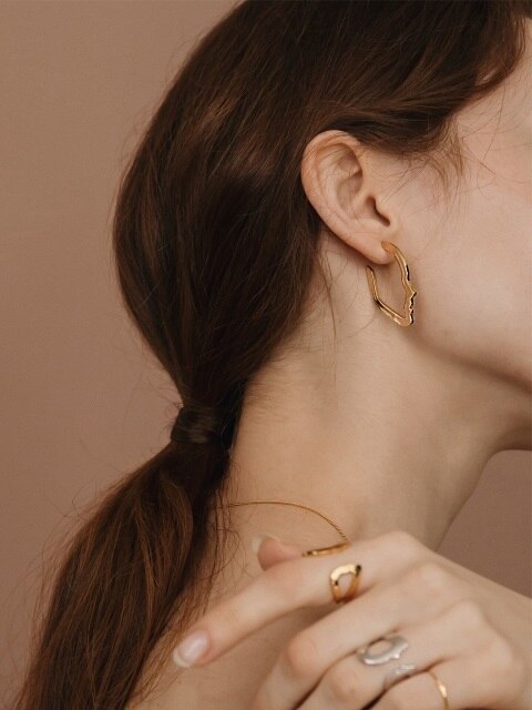 [컨템포에이치] face silhouette earrings l