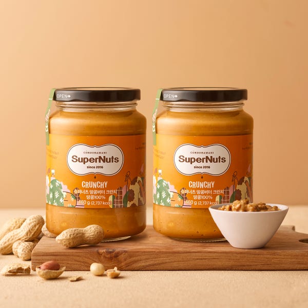 슈퍼너츠 땅콩버터 크런치460g +스무스460g 무가당 100%땅콩 고단백