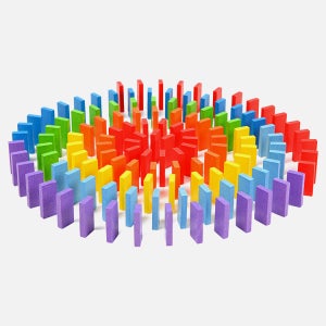 토도리브로 원목교구 무지개 도미노 350pcs